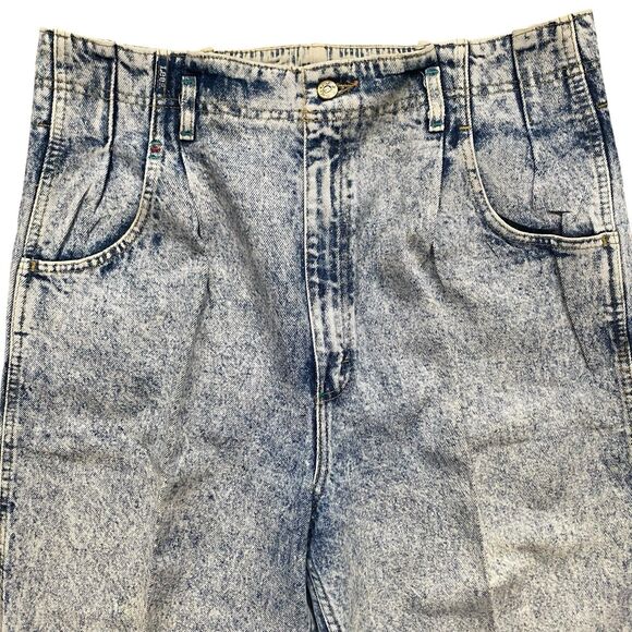Vintage Lee 1980s Acid Wash High-rise Mom Jeans Women Size 18 Tapered Grunge - Picture 3 of 16